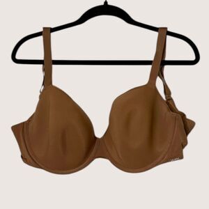 SKIMS 42D No Show Molded Unlined Demi Bra Clay NWOT Mesh w/ Underwire